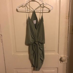 Misa mini domino slinky Jersey dress size S green